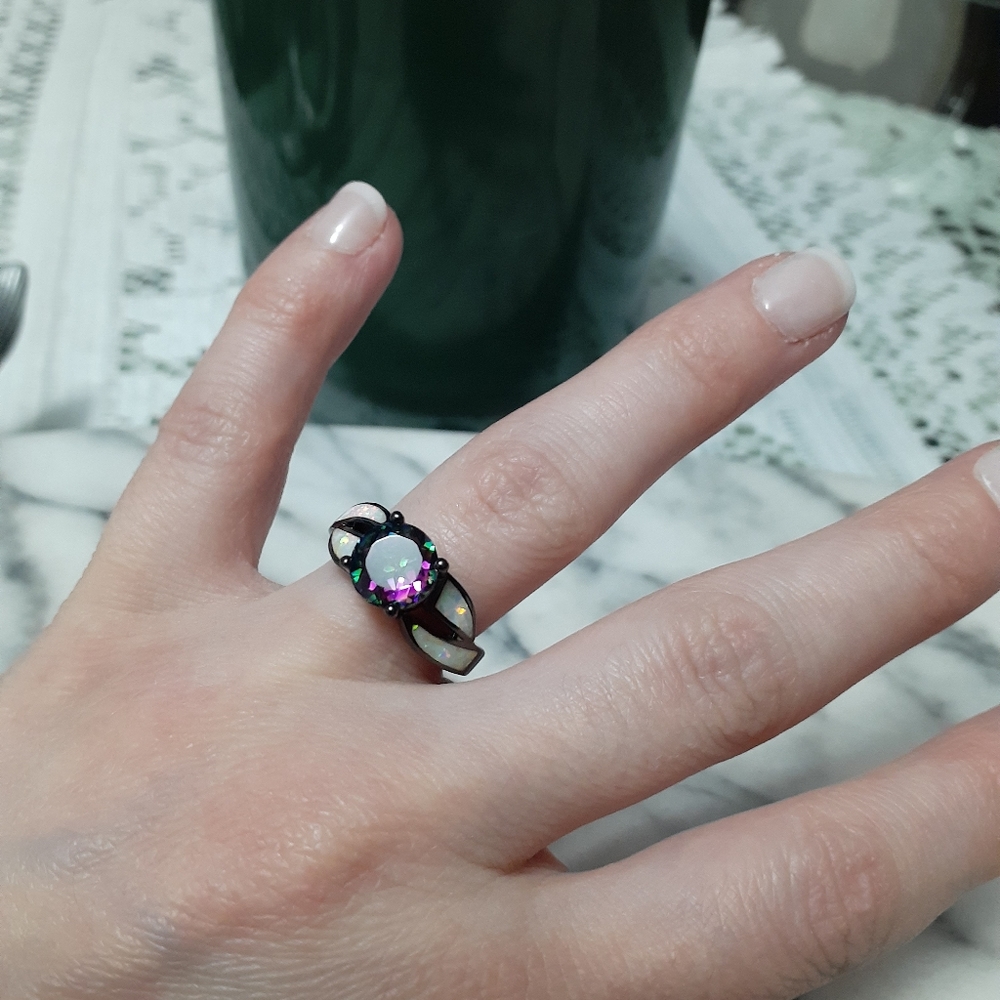 Opal and Mystic Topaz Ring